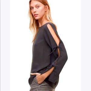 Aritzia Wilfred Pozzi open tie sleeve Blouse